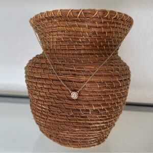 Coach Open Circle Stone Necklace Rose Gold - 18"